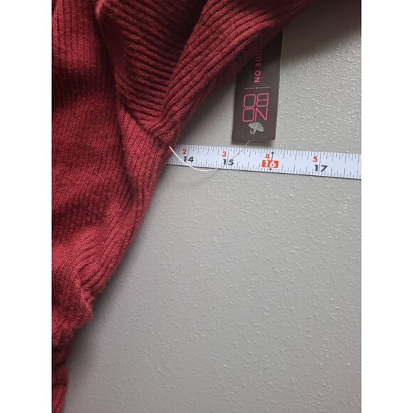 No Boundaries Ribbed Knit Mock Neck Sweater Womens Small Maroon - Picture 7 of 8